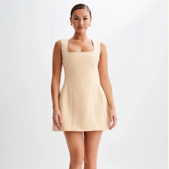 Meshki Lysandre Crepe Mini Dress | Peach - Picture 2 of 9